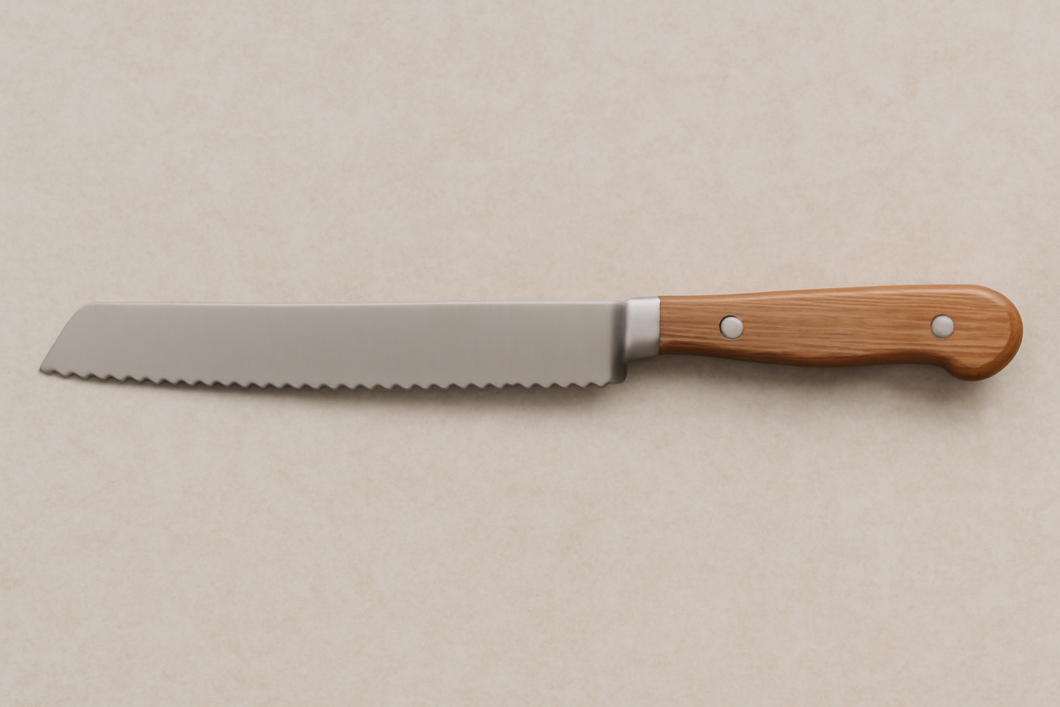 Serrated Utility Knife with Wooden Handle